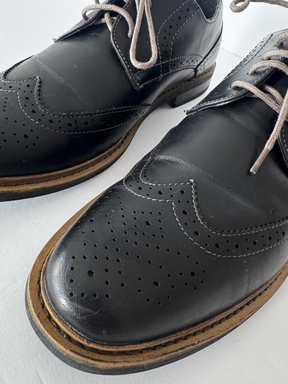 Perry Ellis Portfolio Dapper
Men's 8.5 Black Wingtip
Brogue Lace Up Dress Shoes